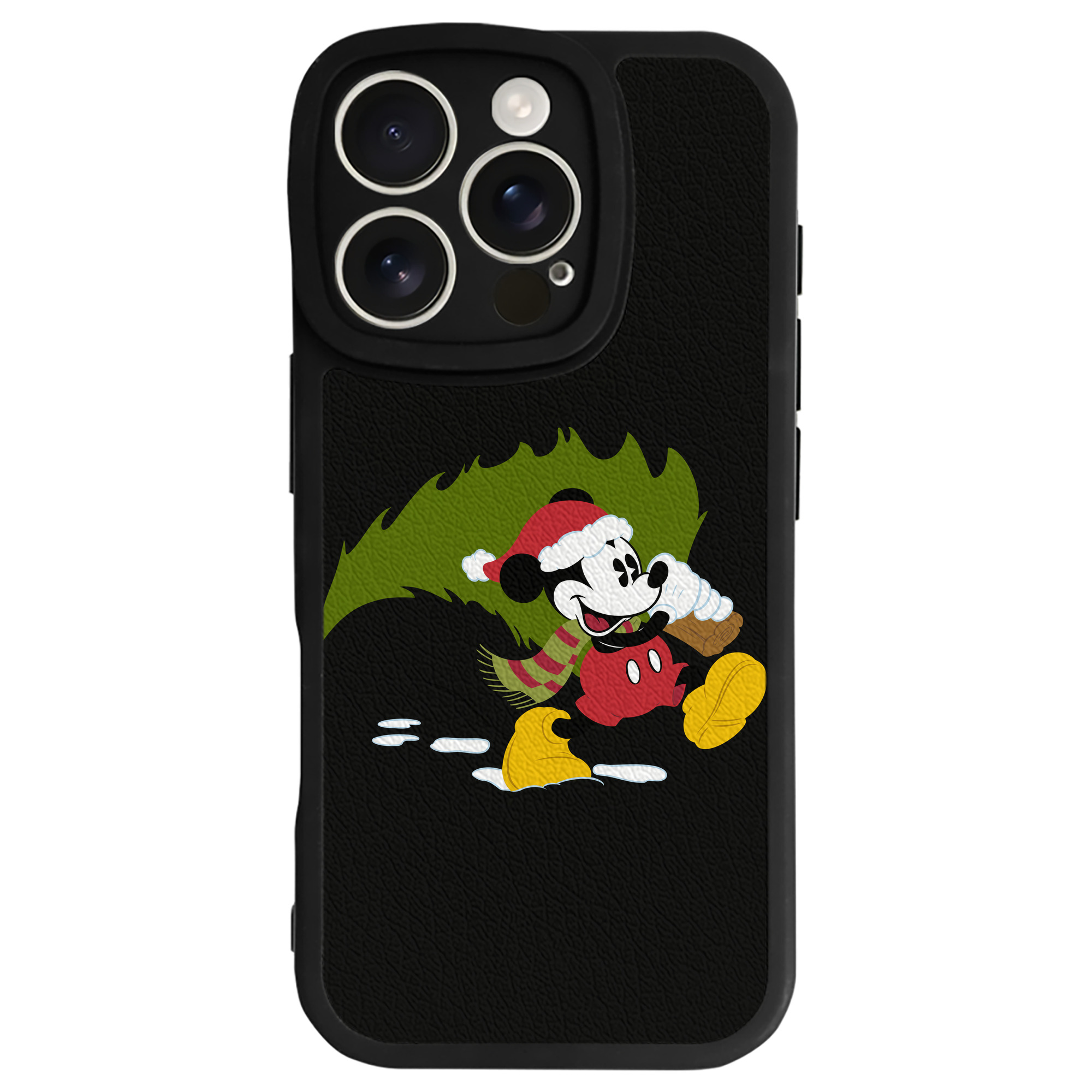 （画像用） ミッキーマウス Mickey Mouse 【iPhone 16シリーズ対応】シリコンスマホケース（レザー調） 材質：シリコン